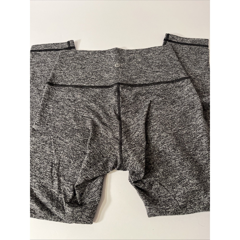 Lululemon High Rise Womens Leggings Gray Black Space Dye Size 6